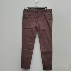 Z1975 Denim Brown Zip Pocket Moto Ankle Jeans